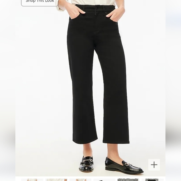 J. Crew Factory Pants - J.Crew factory black Wide-leg cropped All Day stretch Jean size 31 NWT